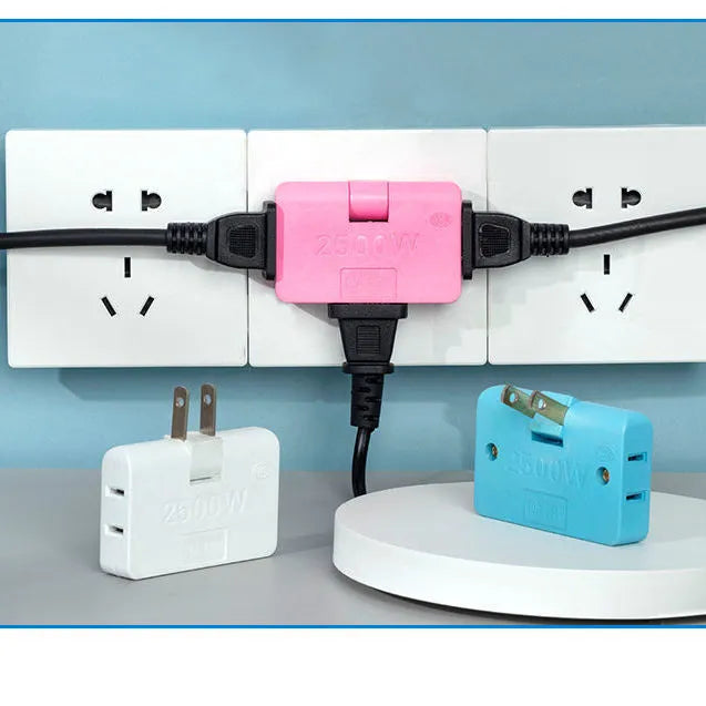3 In 1 Rotating Wall Socket- Pack of 2