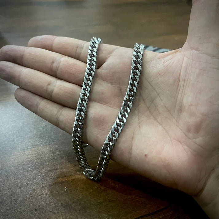 Silver Diamond Cut Cuban Neck Chain