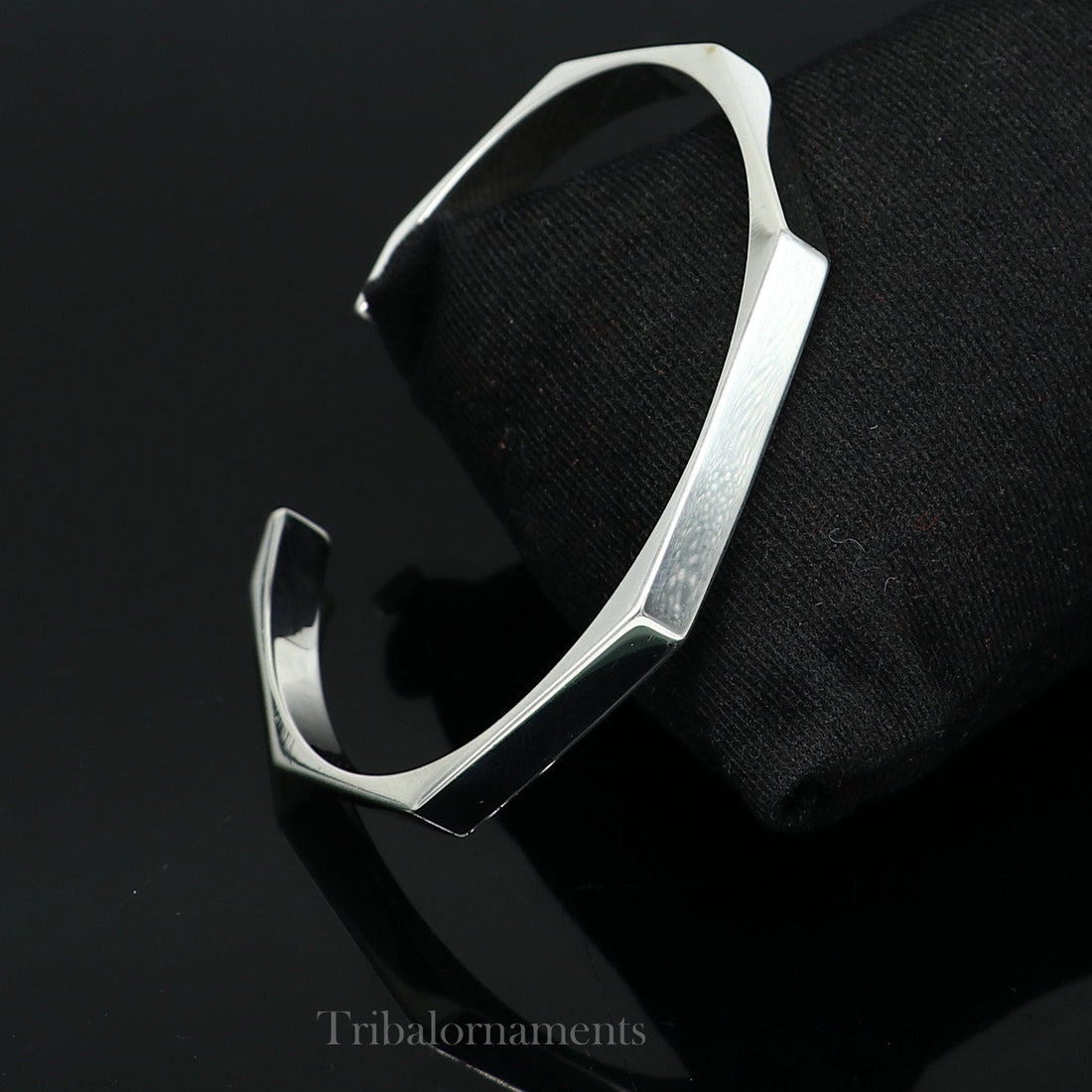 Stainless Steel Hexagon Cuff Bangle