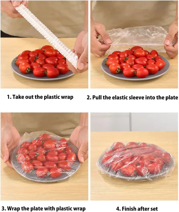 Disposable Food Cover Plastic Shopper Bags- Pack of 100