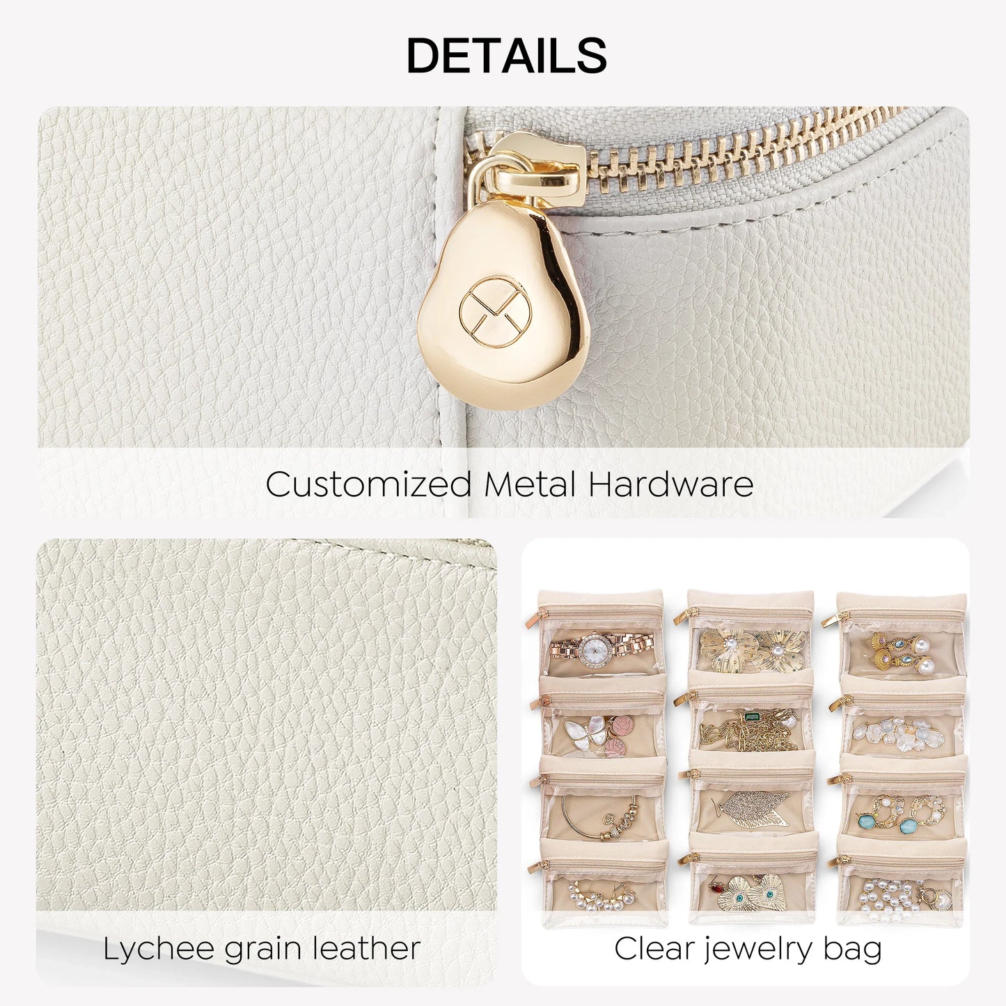 Travel Jewelry Case with 12 Pouches