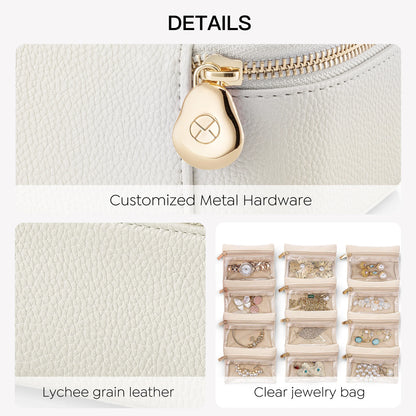 Travel Jewelry Case with 12 Pouches