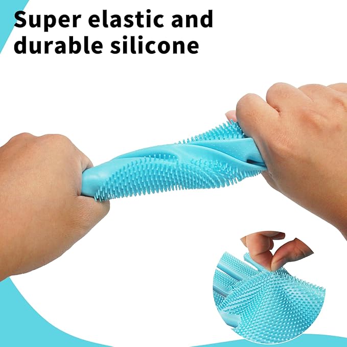 Silicone Dishwashing Gloves with Scrubber