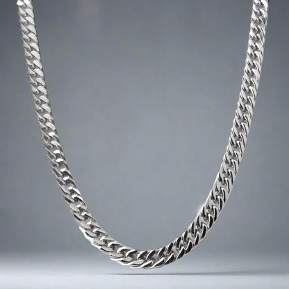 Silver Diamond Cut Cuban Neck Chain