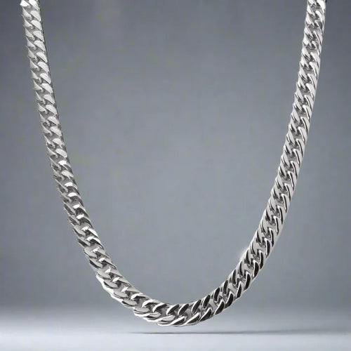 Silver Diamond Cut Cuban Neck Chain