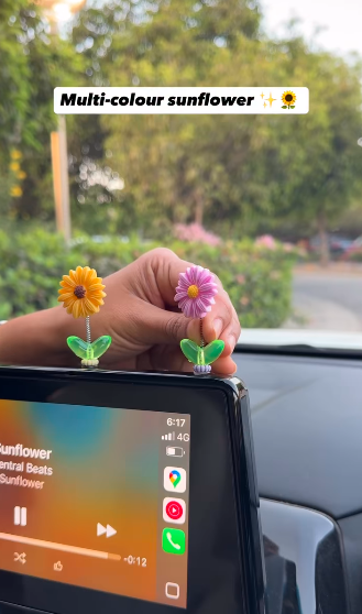 Multi color Sunflower Car Dashboard Decor Pack of 5