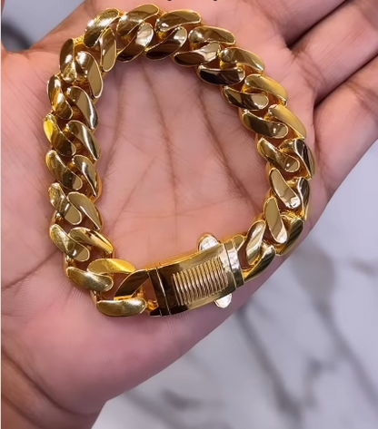 Gold Curb Cuban Bracelet