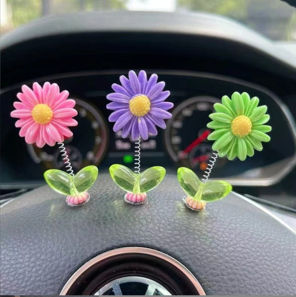Multi color Sunflower Car Dashboard Decor Pack of 5