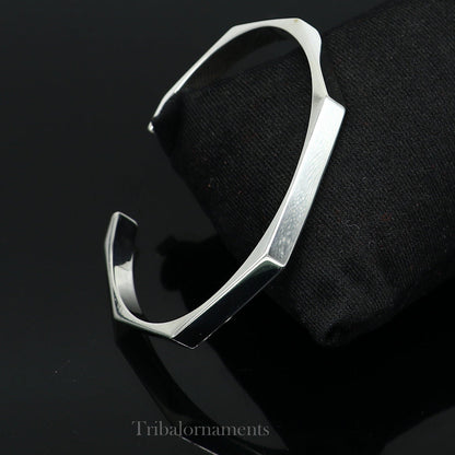 Stainless Steel Hexagon Cuff Bangle