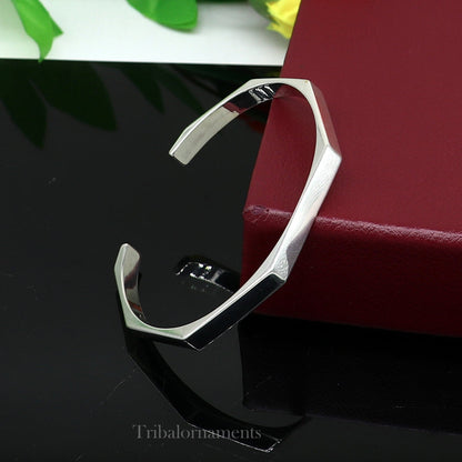 Stainless Steel Hexagon Cuff Bangle