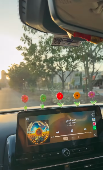 Multi color Sunflower Car Dashboard Decor Pack of 5